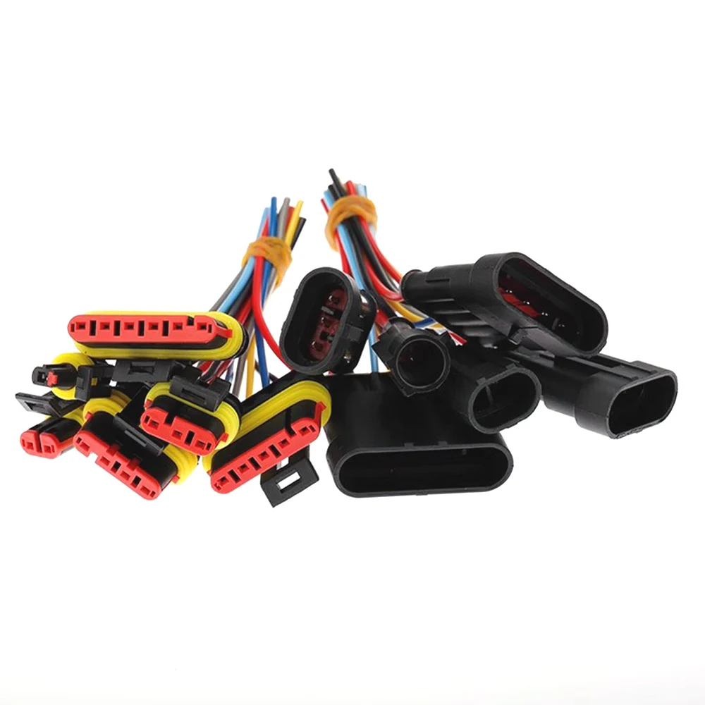 Car Starter Masculino Feminino Docking Conector Selado, Motor Automóvel, Cablagem Plug, 1Set, 1Pin, 2Pin, 3Pin, 4P, 5P, 6Pin