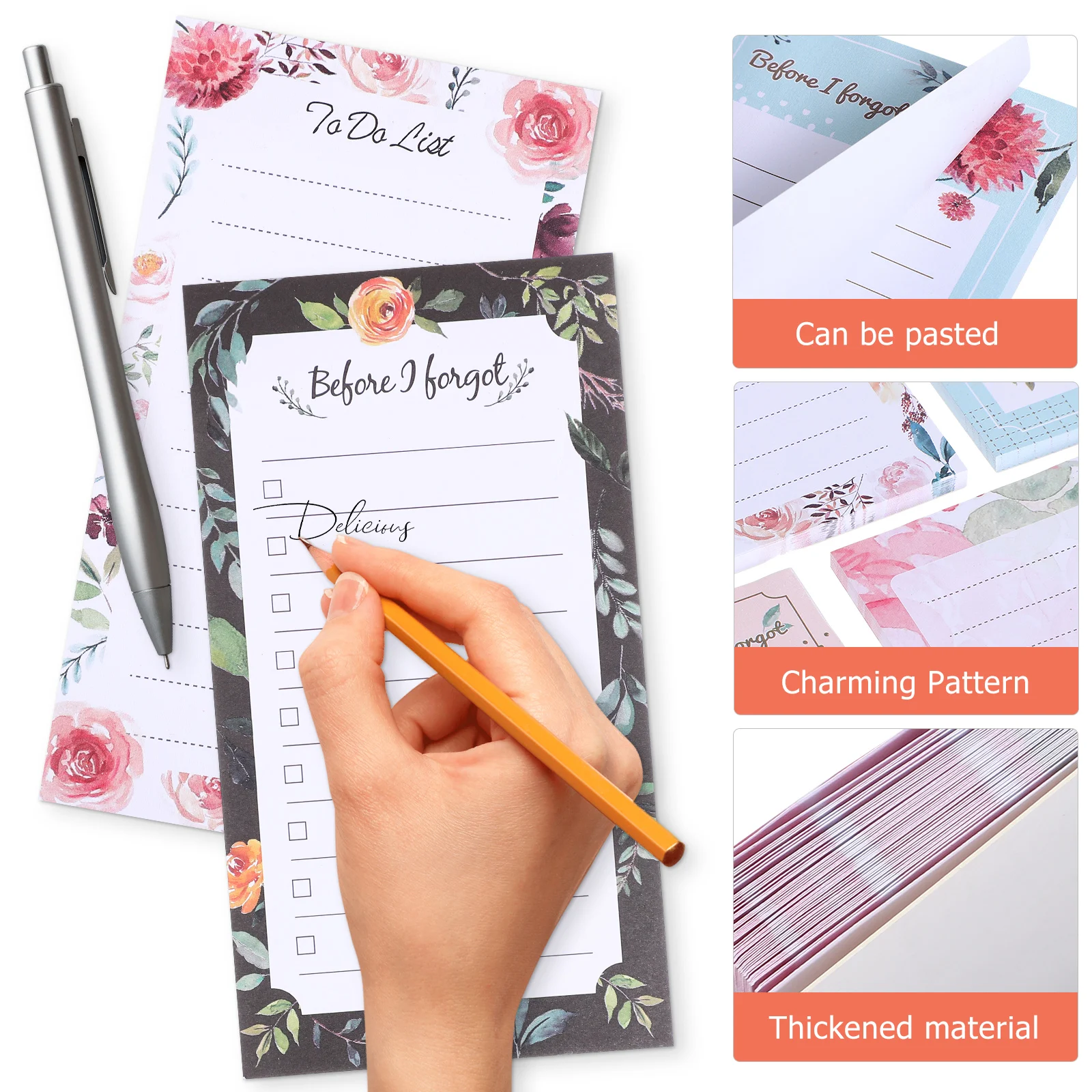 

Magnetic Grocery List Pad Pen Holder Book Planner for Refrigerator Shopping Pads