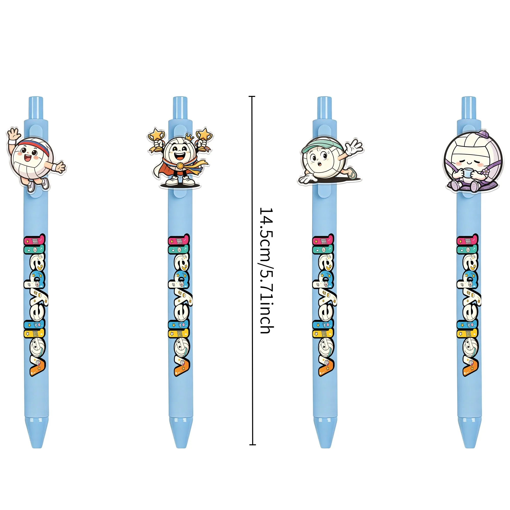 17Pcs Volleyball Themed Ballpoint Pens Are Suitable for Office, Journaling, and Gift Giving, Easy to Use, with Random Patterns