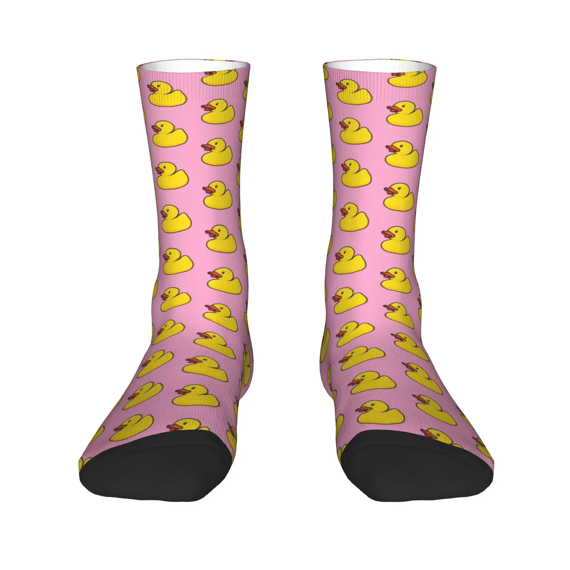 

Милые резиновые утки в пастельных розовых носках, мужские и женские теплые модные новые носки для экипажа