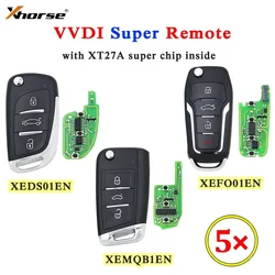 Xhorse XEDS01EN/XEFO01EN/XEMQB1EN VVDI Super Remote with XT27 XT27A66 Chip Work for VVDI2 /VVDI MINI Key Tool/VVDI  Tool Max