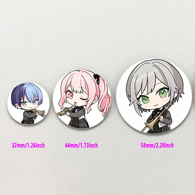 Project Sekai Button Pin Cartoon Character Asahina Mafuyu/Kamishiro Rui Cute Brooch Badge Bag Decor Fans Collect Friends Gift