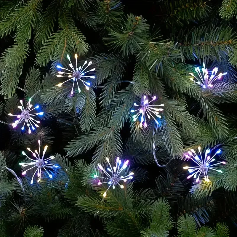 1pc Starburst Fairy String Light LED Indoor/Outdoor Decoration USB Multicolor 8 Modes For Christmas Tree Holiday Ambience Decor image 4
