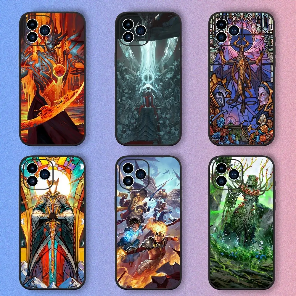 Game M-Magic The Gathering Phone Case For iPhone 15,14,13,12,11,XS,XR,X,8,7,Pro,Max,Plus,mini Silicone Black Cover