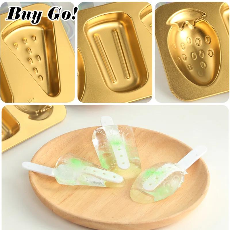 Cute Image Stainless Steel Ice Cream Mold DIY Chocolate Dessert Popsicle Moulds Tray Ice Cube Maker Homemade Tools Summer Party