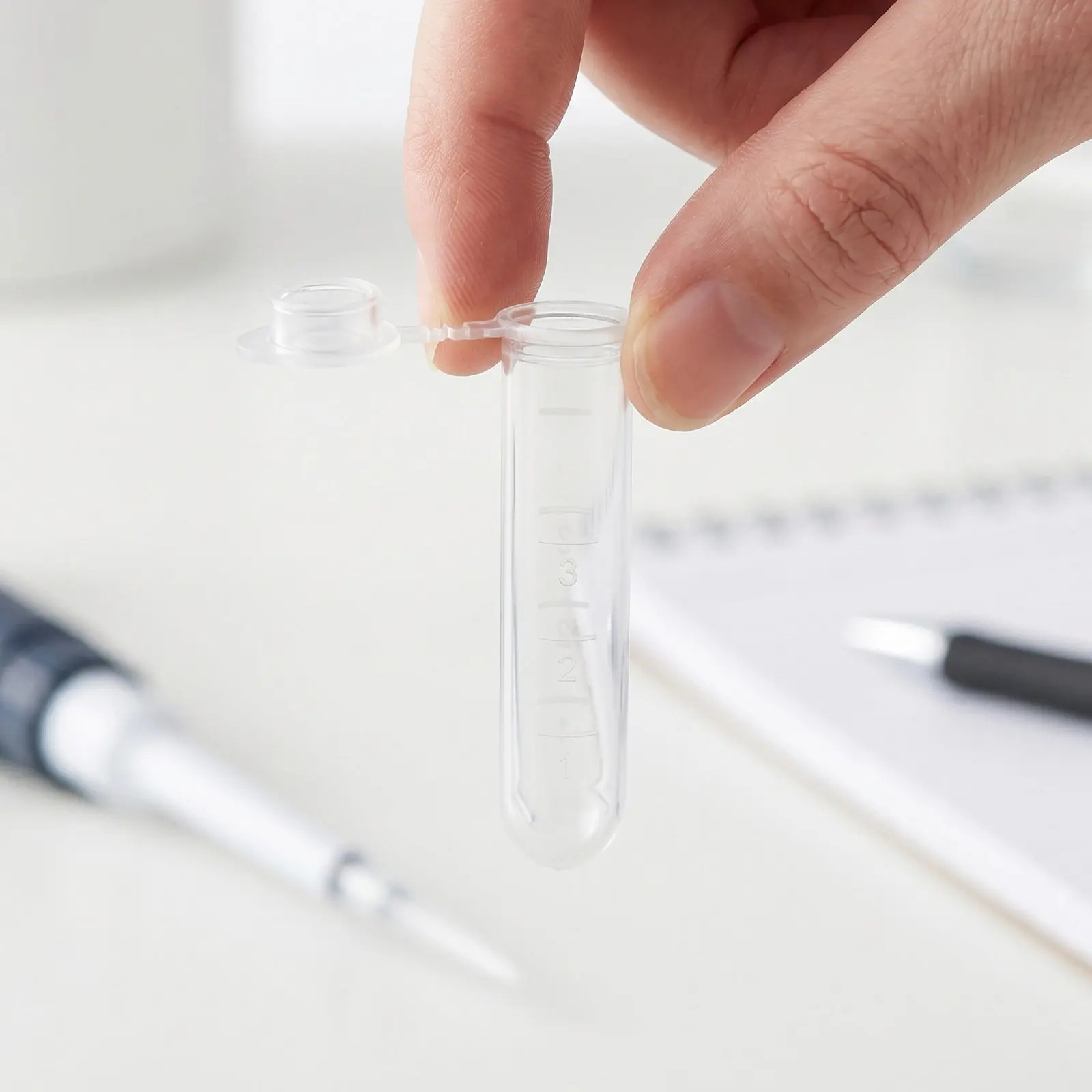 500Pcs Clear Microcentrifuge Tubes Graduated Marked Plastic Laboratory Sample Storage Centrifuge Vials Test Tubes