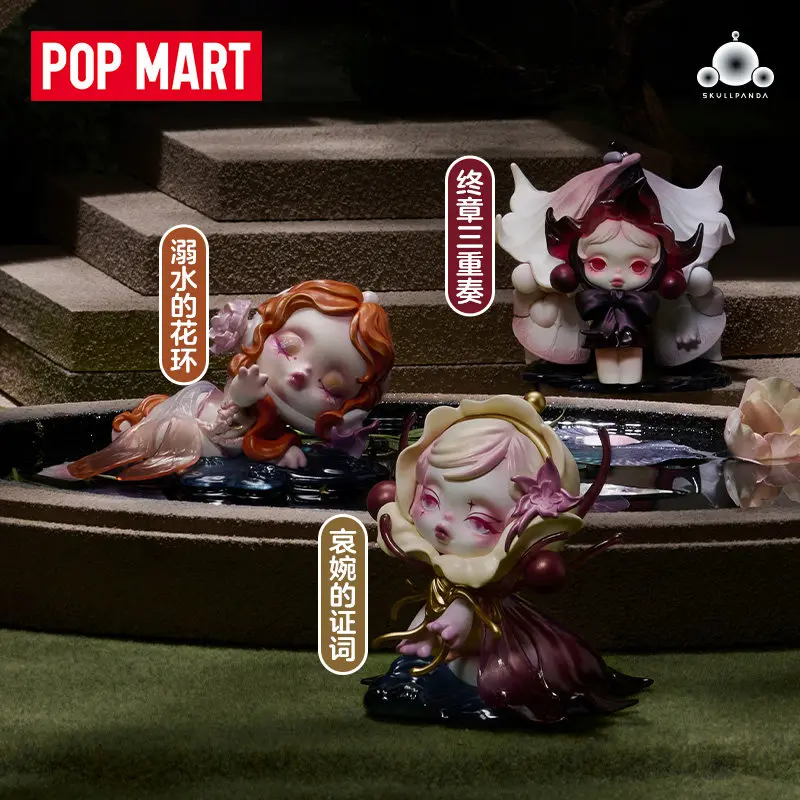 POPMART SKULLPANDA Petals In Four Acts Serie Blind Box Mystery Box Spielzeugpuppe Niedliche Anime-Figur Desktop-Ornament Geschenkkollektion