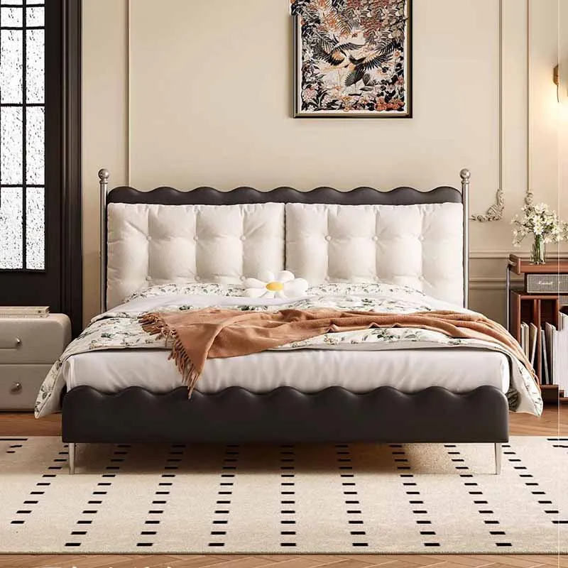Normal Elegant Double Bed Organizer Cushioned Headboards Modern Storage Bed Lounges Japanese Cama Casal Bedroom Furniture