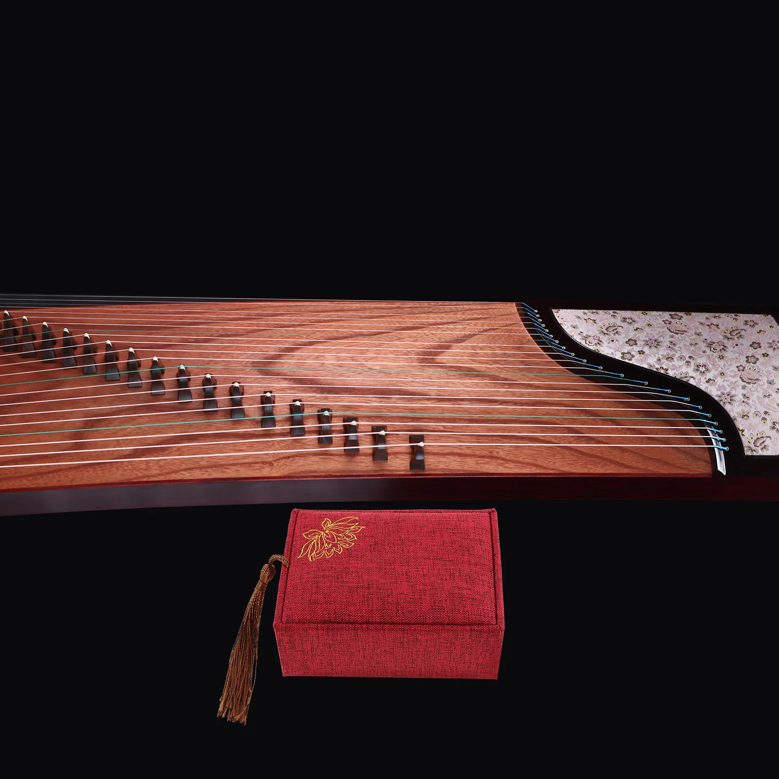 

2pcs Guzheng Pipa Nail Storage Boxes Cloth Embroidery Nail Holder Portable Organizer For Fake Nails Tassels Plectrum Small Light