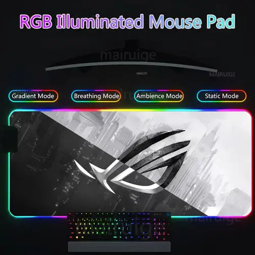 Imagen 2 del producto Alfombrilla de ratón ROG ASUS para Gamer, alfombrilla de escritorio Rgb, retroiluminación Led, configuración de alfombrilla de ratón, accesorios para juegos, alfombrilla de escritorio grande con retroiluminación