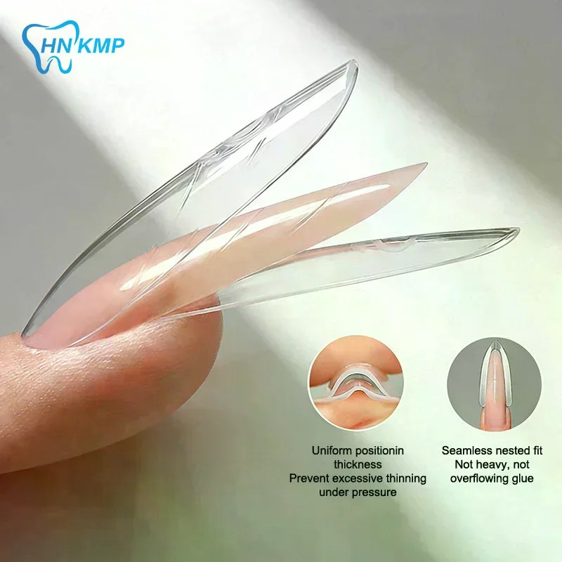 60Pcs Sandwich Dual Nail Forms 15 Sizes T-shaped Ellipse Quick Nail Extension Mold Top & Bottom 3D Manicure Forms