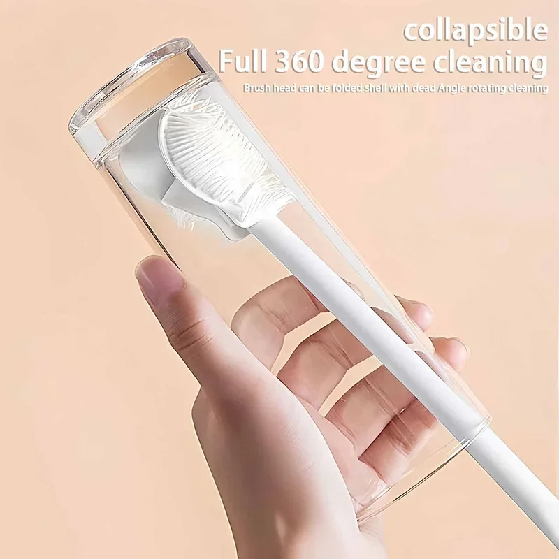 1Pc Bendable Cup Cleaning Brush Cup Scrubber Glass Cleaner Kitchen Cleaning Tool Long Handle Bottle Glass Cup Cleaning Brush