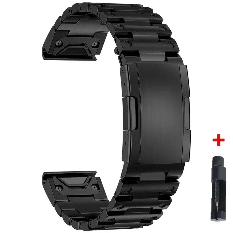 Quick Fit Titanium Alloy Metal Watch Band 22mm 26mm for Garmin Fenix 6 6X 7X 7 Solar / 6 Pro / 5 Plus/ Instinct/epix Gen 2 Strap