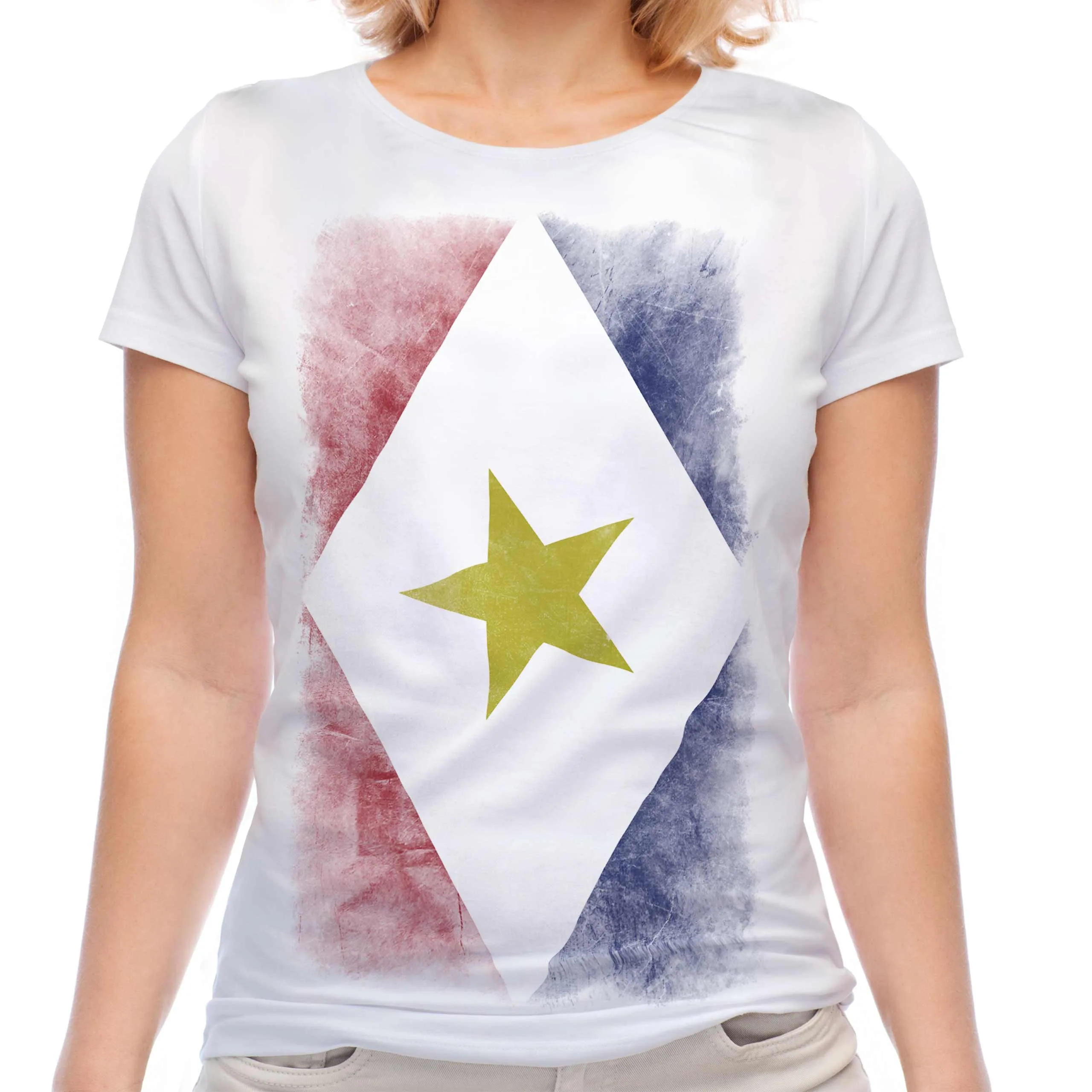 سابا العلم المرأة تي شيرت قصير الأكمام القطن تيز المعتاد قميص المرأة جيرسي بلايز رياضية Y2k تي شيرت الصيف الملابس #2