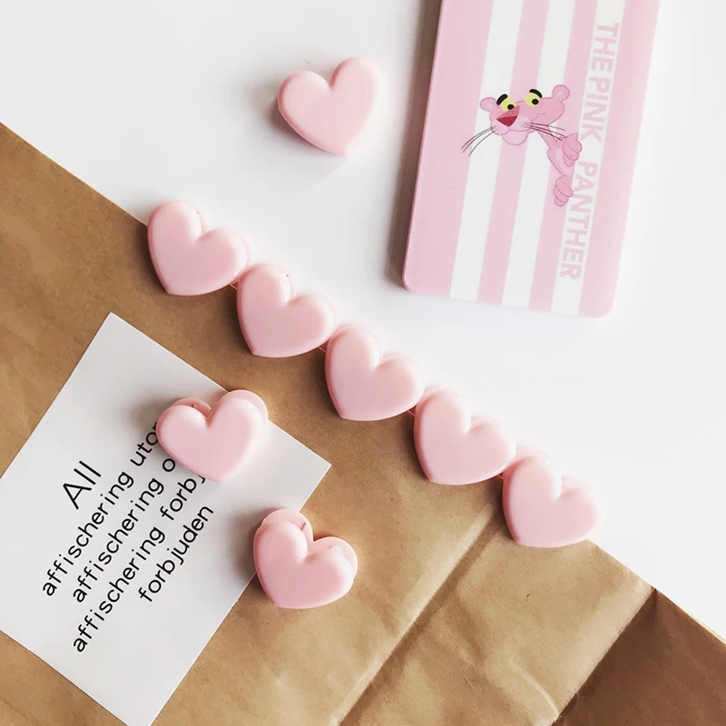 5-15Pcs The Pink Heart-shaped Cute and Small Folder Clip Is A Convenient Learning Tool for Students and Has A High Usage Rate