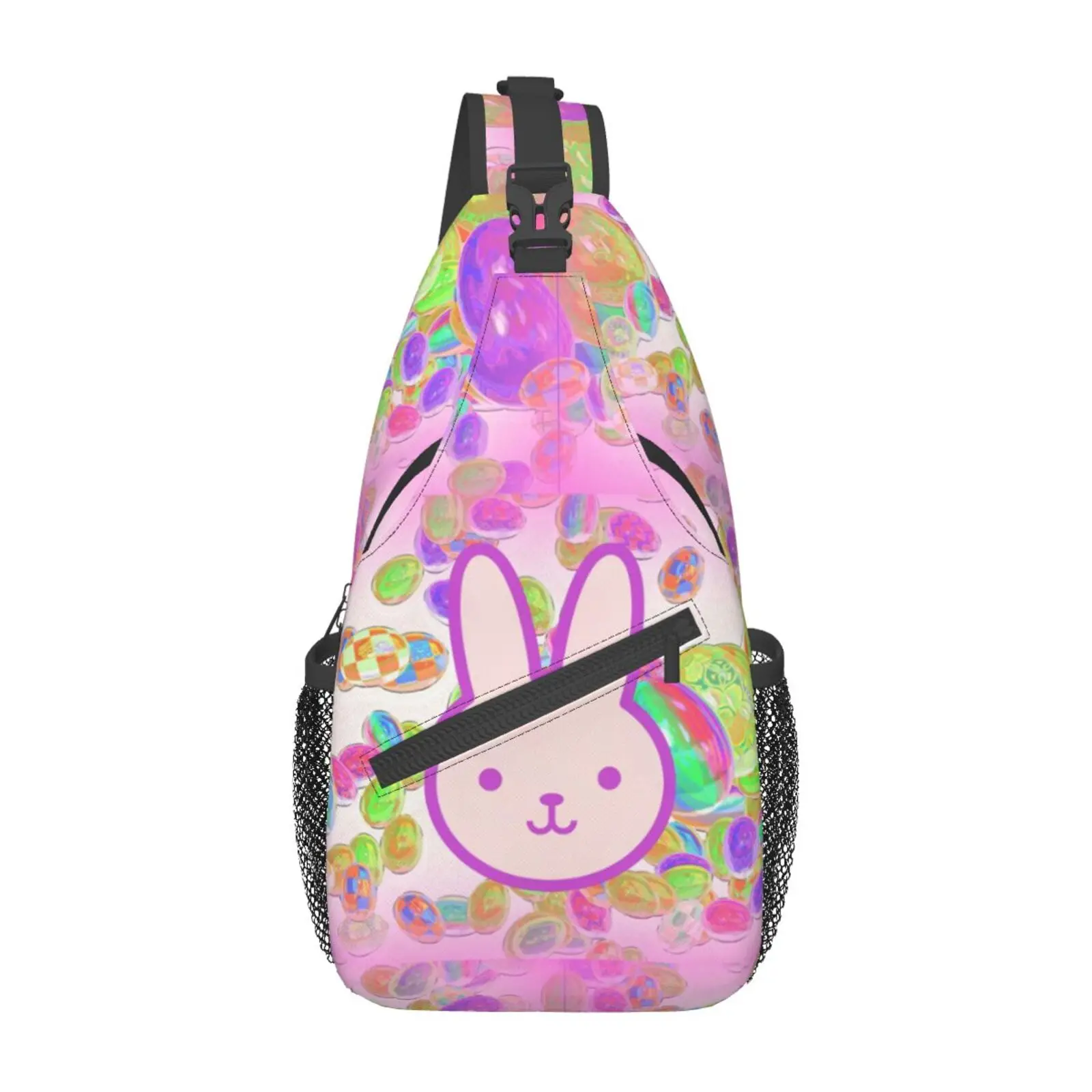 Mochila cruzada con patrón de huevos de conejo de Pascua para hombres y mujeres, bolsa de pecho pequeña para senderismo, mochila de día, bolsa de viaje para deportes al aire libre