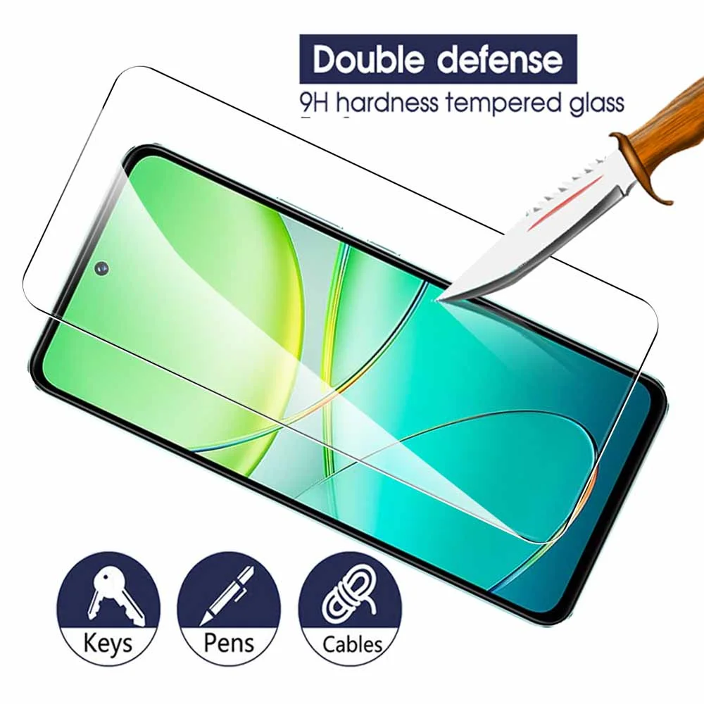 4PCS 9H Tempered Film Case For Vivo 3T 5G Screen Protector For Vivo V40 SE 3T Y200E 5G Y100 4G 2024 Safety Protective Film Cover