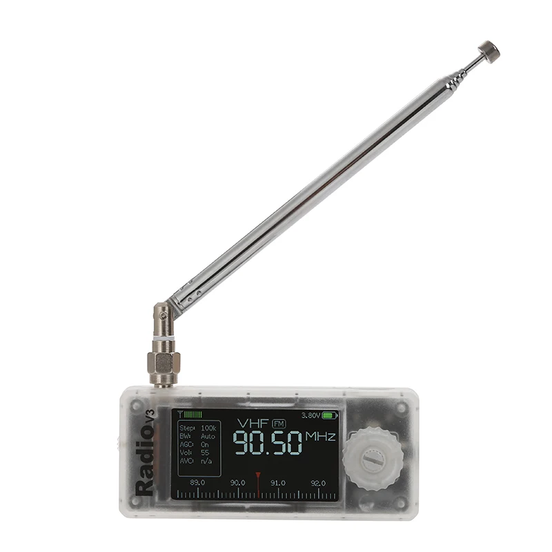 واضح ABS حالة ATS mini V3 SI4732 راديو صغير جيب راديو LSB USB AM FM ESP32 جميع الفرقة راديو استقبال Hi-Z مضخم ضوت سماعات الأذن