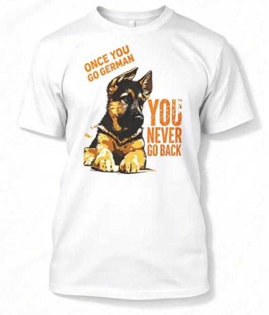2026 Vintage Shepherd Puppy Graphic T-shirt Unisex Oil Painting Dog Print Cotton Short Sleeve Pet Lover Casual Street Tee