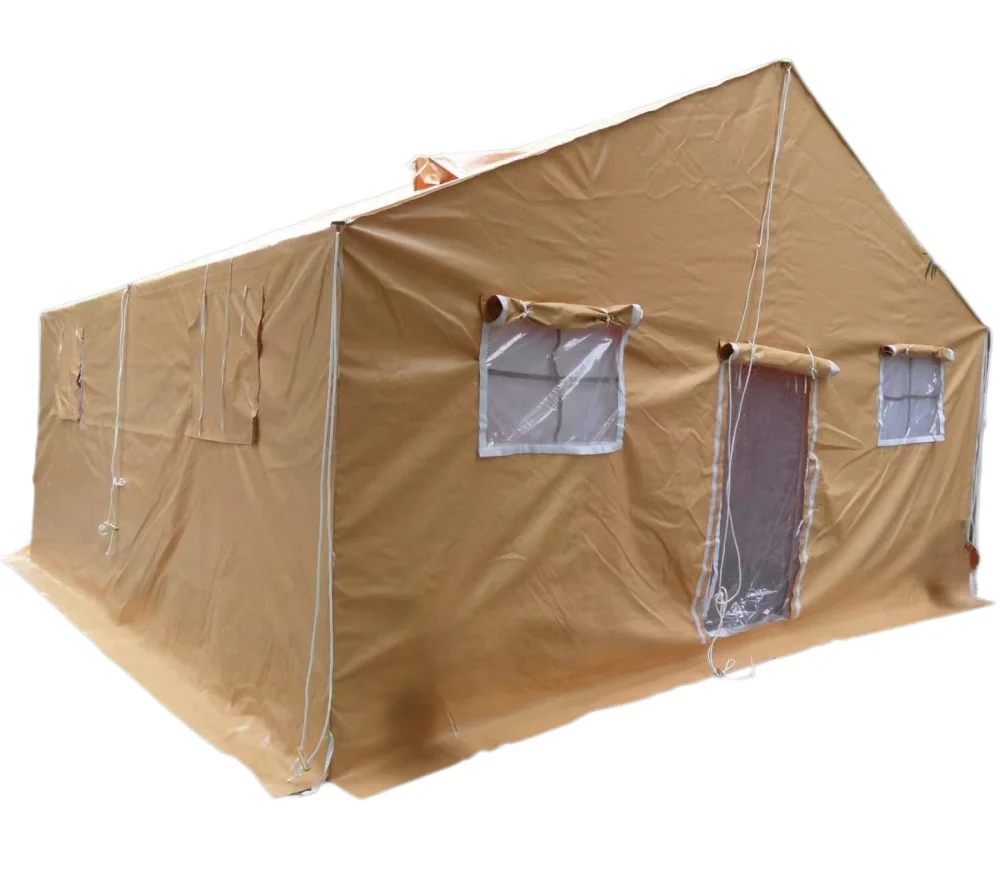 Customized Desert Outdoor Waterproof Emergency Relief Tent With PVC Fabric Used In Field Condition 3x4 4x4 4x6