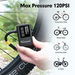 Mini Portable Bicycle Pump Rechargeable Air Inflator 120PSI MTB Road Bike Accessories for Bike Schrader Valve Presta Valve Tires