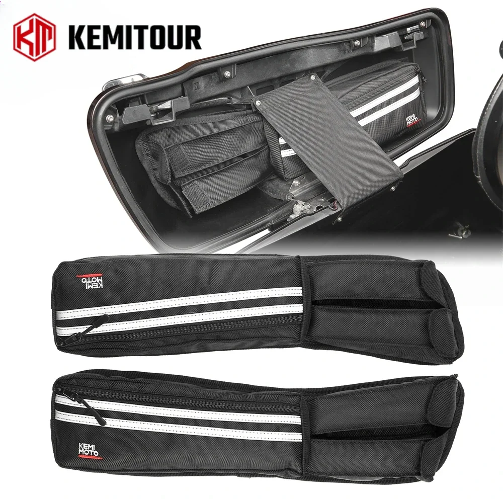 

KEMITOUR Motorcycle Saddlebag Lid Organizers Bags for Touring Street Glide Road King Road Glide Electra Glide FLT FLH 2014-2024