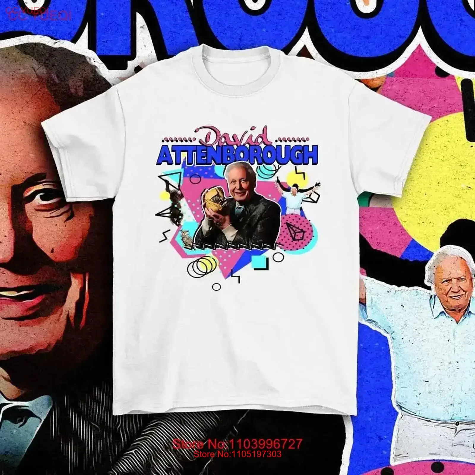 

David Attenborough T Shirt 90s style colorful cool design tee vintage Washed Versatile fashion Stylish Casual designer clothes