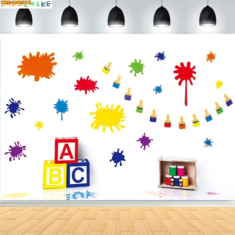 

Kid Birthday Party Photography Backdrops Baby Photoshoot Family Selfie Hanging Cloth Rainbow Balloons Curtains Background DJ-01