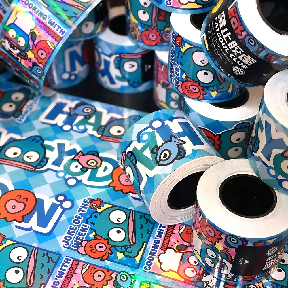 

5Meters/Roll Funny Cute Ugly Fish Hanton Cartoon Tape Stickers Sanrio Anime Decals Decoration DIY Luggage Phone Kid Sticker Toys