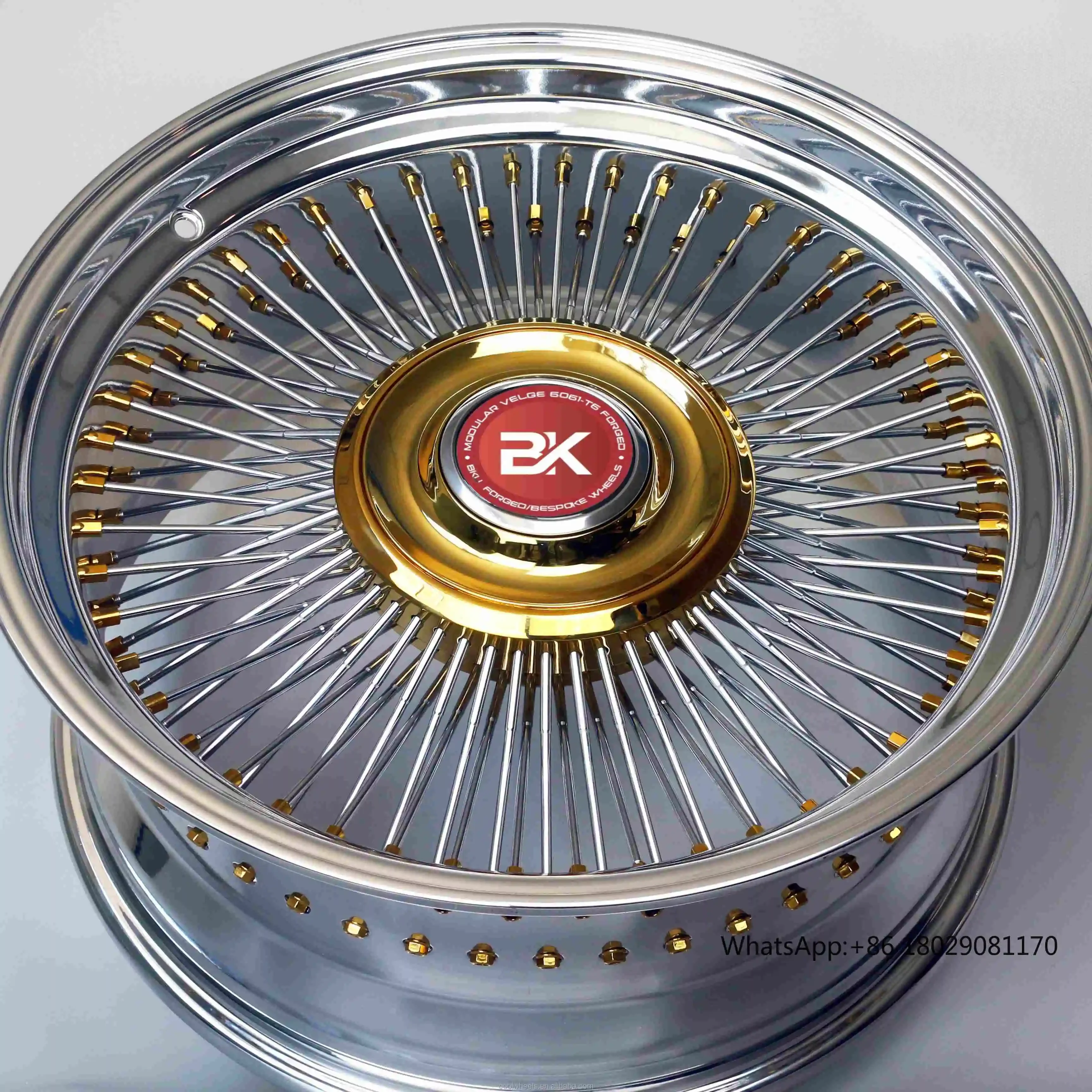 

Bku luxury wire wheels 18 19 20 22 24 26 inch rims 200 spokes chrome custom lowrider wheels hub for Chevy impala Cadillac Jaguar