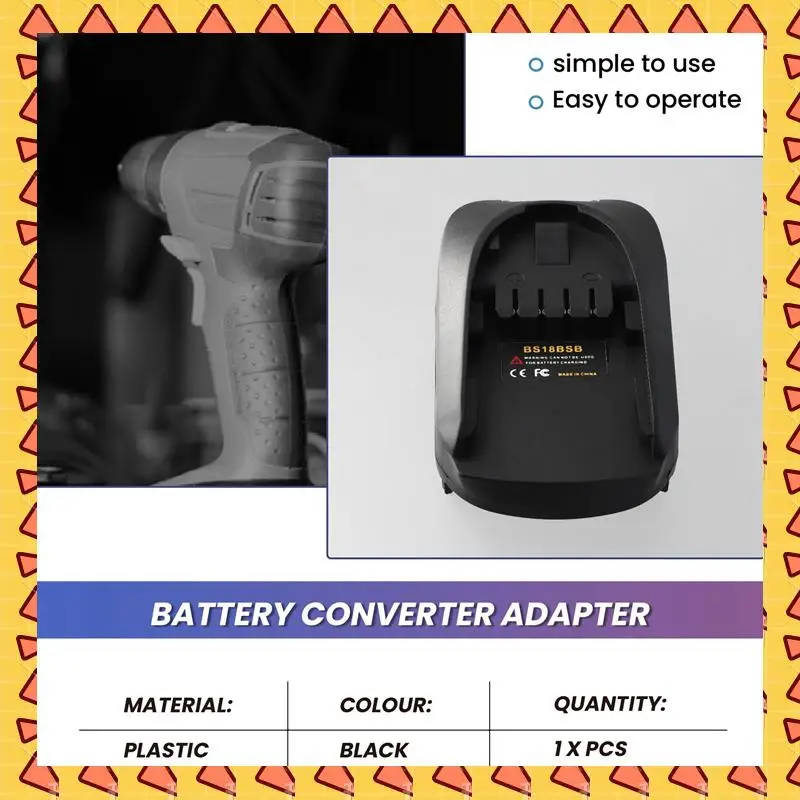 

A008 BS18BSB Battery Adapter For Li- Battery BAT609 To For 18V Tool Replace Adapter