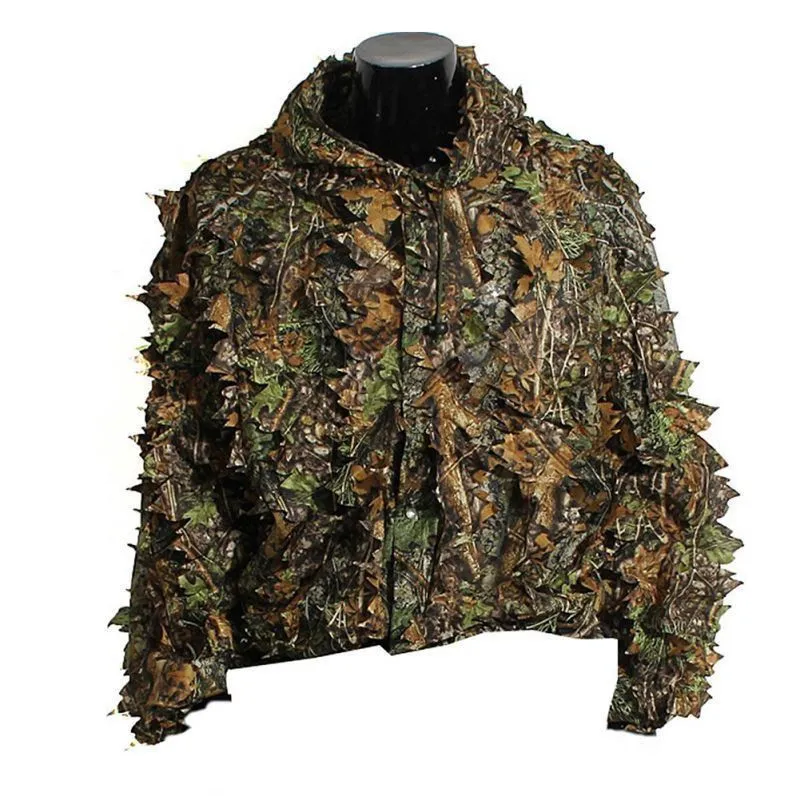 Men Outdoor Ghillie Suit Camouflage Clothes Jungle Suit CS Training Leaves Clothing Hunting Suit Pants Jacket