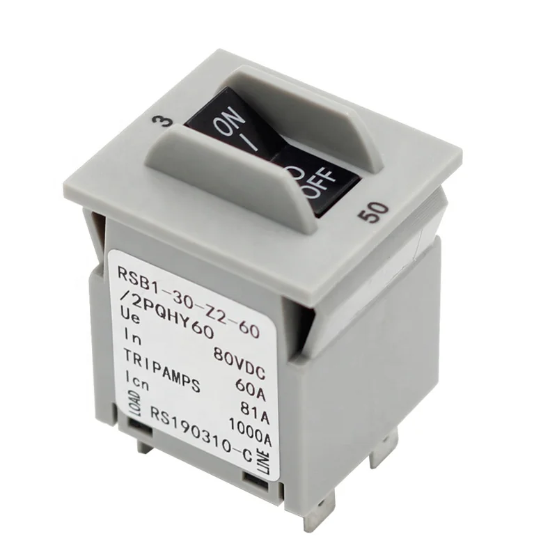 60A 80VDC Toggle  AC DC Hydraulic Magnetic Circuit Breaker Transfer Switch Automatic     220v