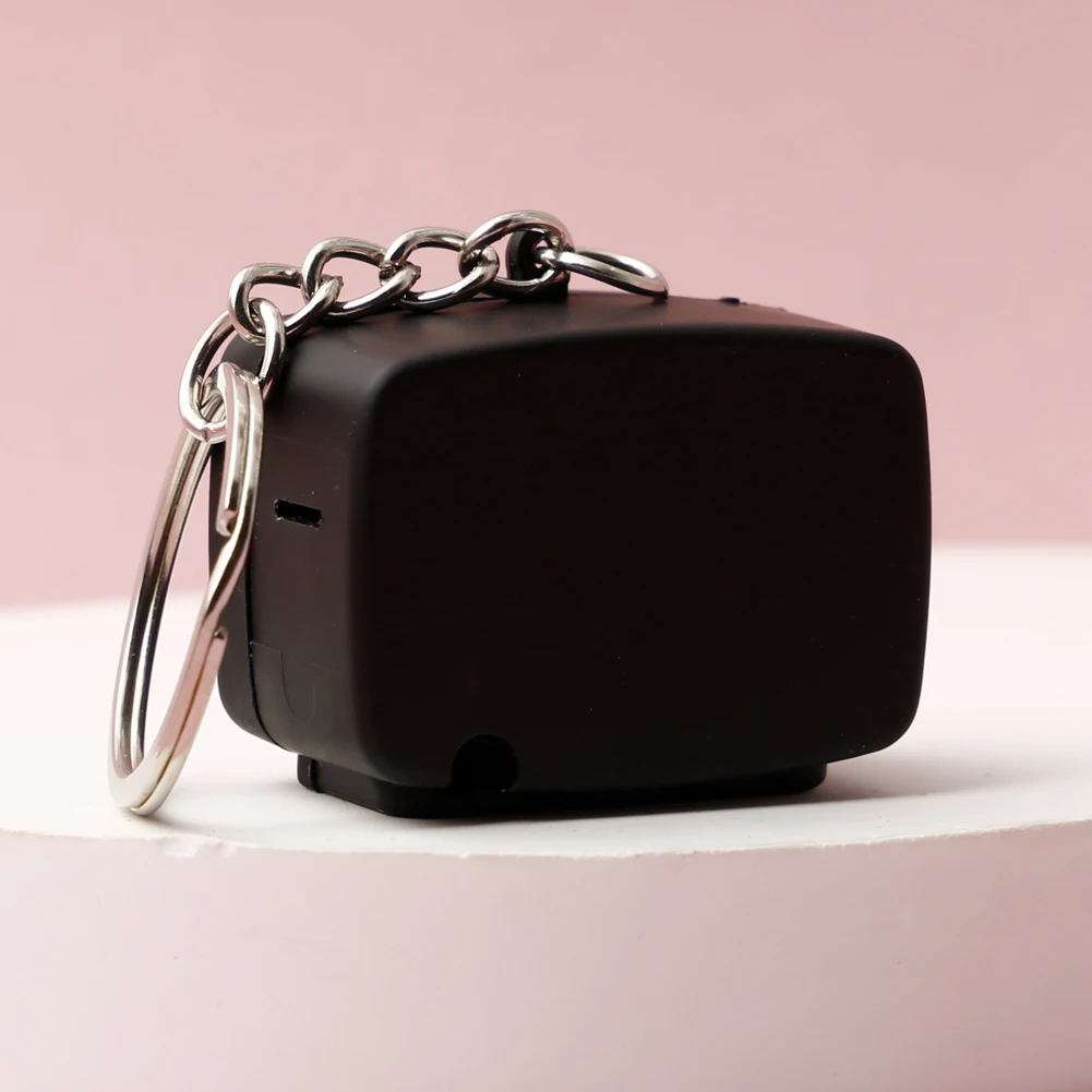 Glowing Sound Making Keychain Retro TV Bag Charm Funny Ghost Mini Pendant Spooky Flashing Light Key Chain for Party Prank Gifts