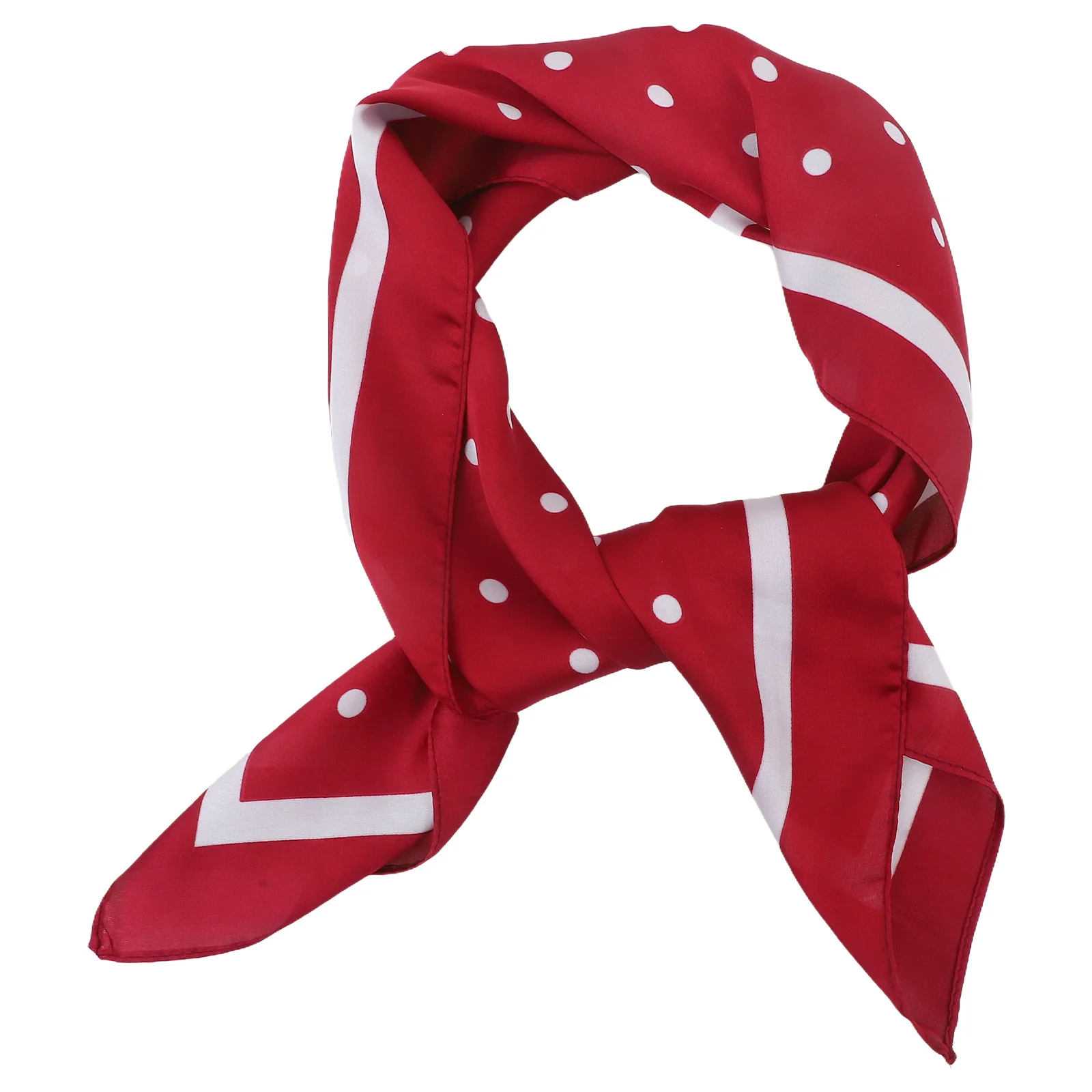 

Chiffon Dots Print Sweet Lightweight Breathable Decorative Scarf For Women Red Travel Work Shopping Accessory Dots Scarf