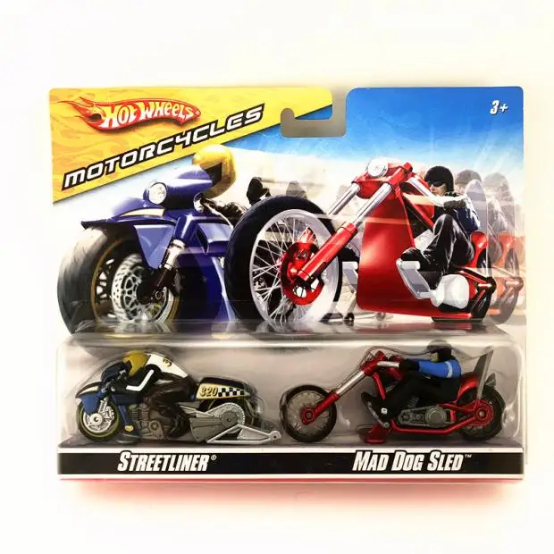 Hot Wheels 1:64 night storm streetliner mad dog sled Speed Cycle Motorcycle Racer Alloy Car box motorcycle with action figures