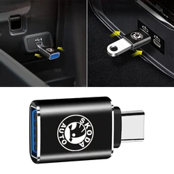 Convertisseur de câble USB Type C pour voiture, adaptateur de charge, accessoires de voiture pour Skoda VRS Octavia 2, 3 rine, Kodiaq, Karoq, Fabia, Kamiq Superb