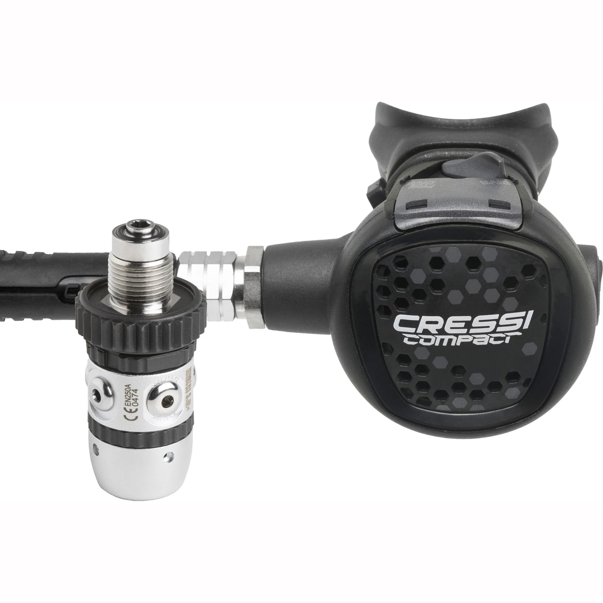 Cressi  AC2 / COMPACT Scuba Diving Regulator 1st Stage 2nd Stage Set Silicone Mouthpiece with Hose