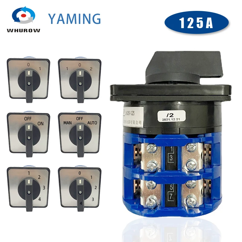 125A Two Poles Universal Conversion LW26-125 LW28 Three Positions Reverse Dual Power Supply Forward And Reverse Cam Switch
