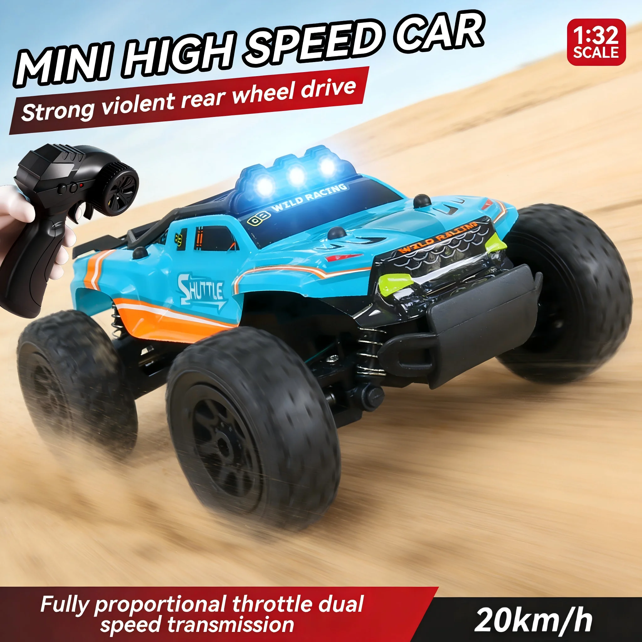 

Mini Full Scale 1:32 High Speed RC Drift Racing Car, Alloy Off-Road Vehicle 2.4G Control & LED Lights, Ideal Gift for Kids