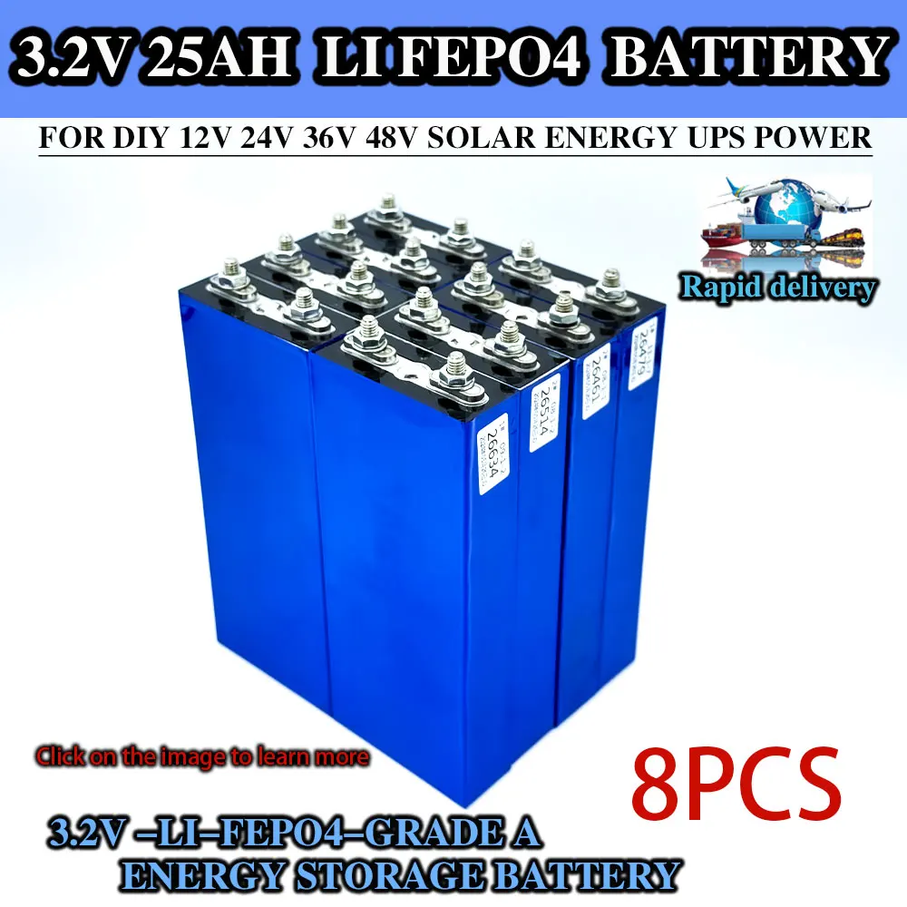 25Ah 45Ah 3.2V  LiFePO4 Battery Cell 25000mAhLithium Iron Phosphate Deep Cycles for Diy 12V 24V 36V 48V Solar Energy UPS Power