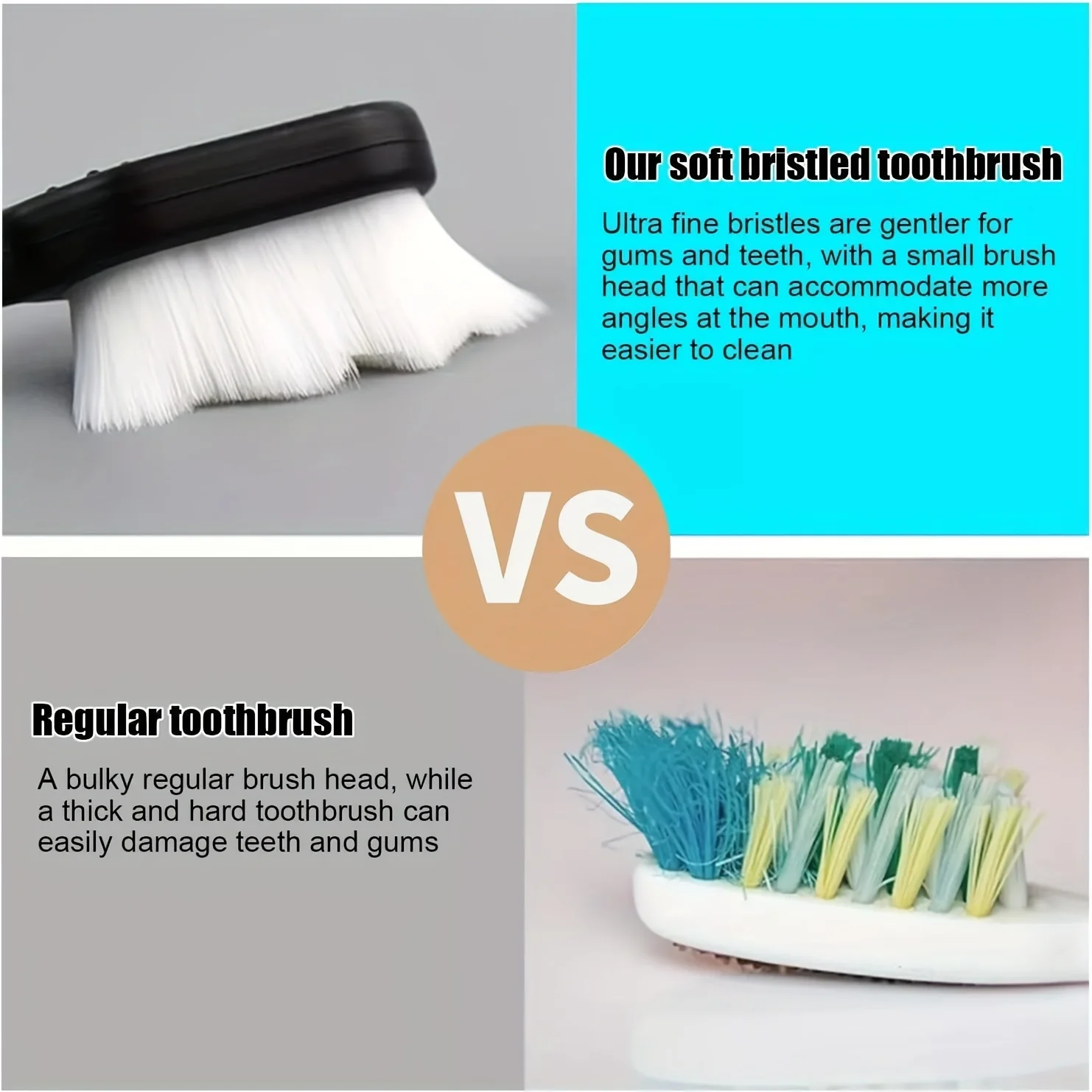 10 فرشاة أسنان يدوية فائقة النعومة مع 20000 شعيرات ناعمة #3