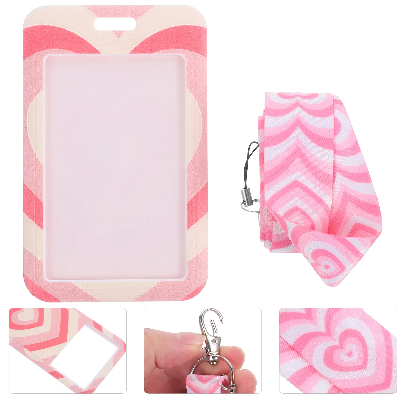 

1Set Phone Strap Card Holder Multifunctional Polyester Badge Lanyard for Students Teachers Business Daily Use