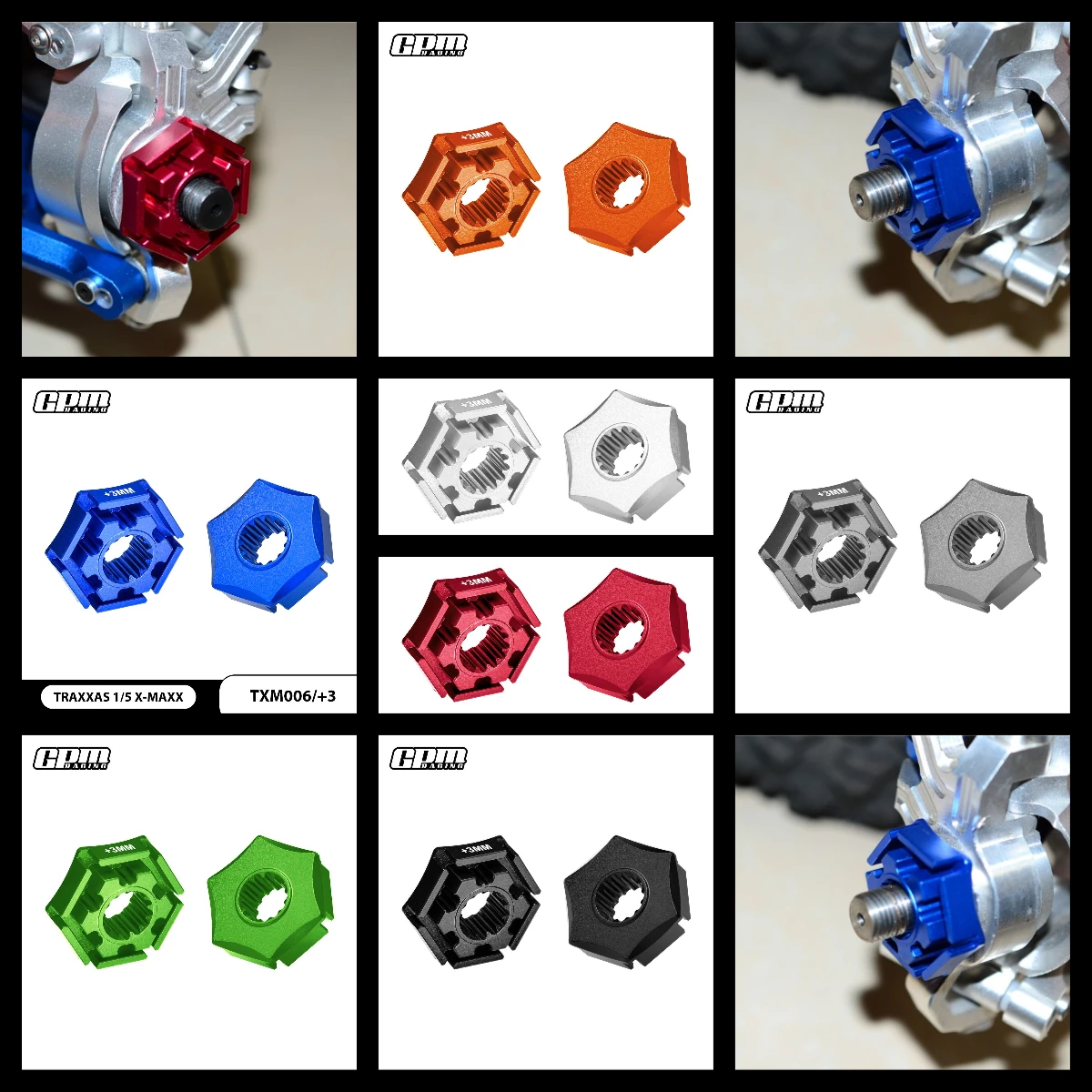 

GPM Aluminium Wheel Hex Claw (+3mm) For TRAXXAS 1/5 X-MAXX