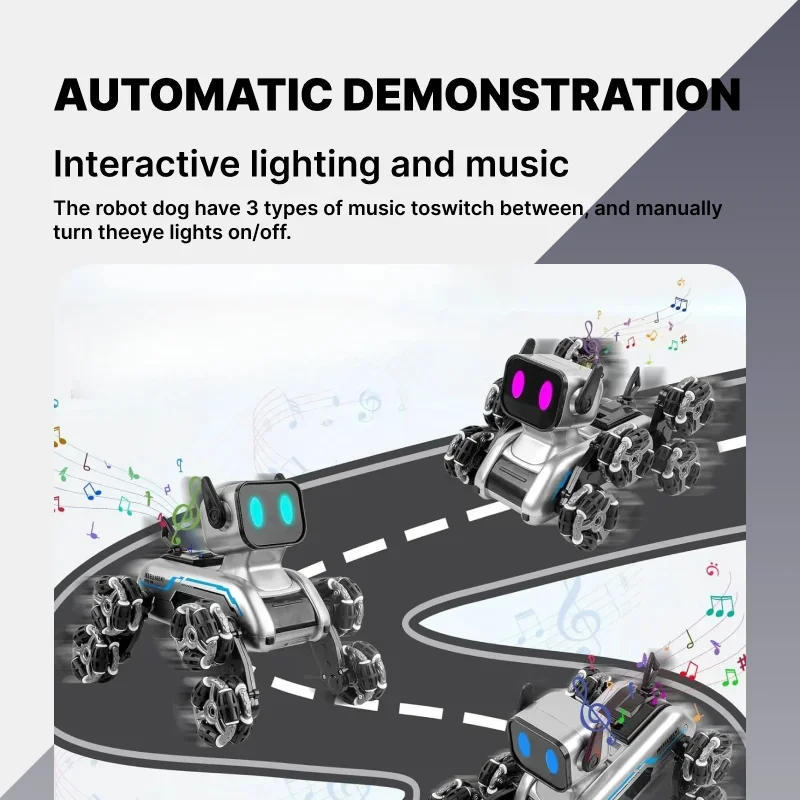 RC Gesture-Sensing Robot Dog – Stunt-Performing Interactive Pocket Emo Robot with Cool Lights & Music