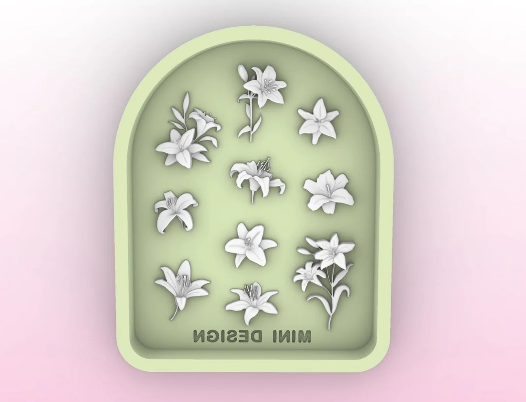 Lilienblumen-Zubehör: Harzgussform, Silikonform, Zubehör für Flüssigharzformen, Harzschlüsselanhänger-Silikonform, Harzform