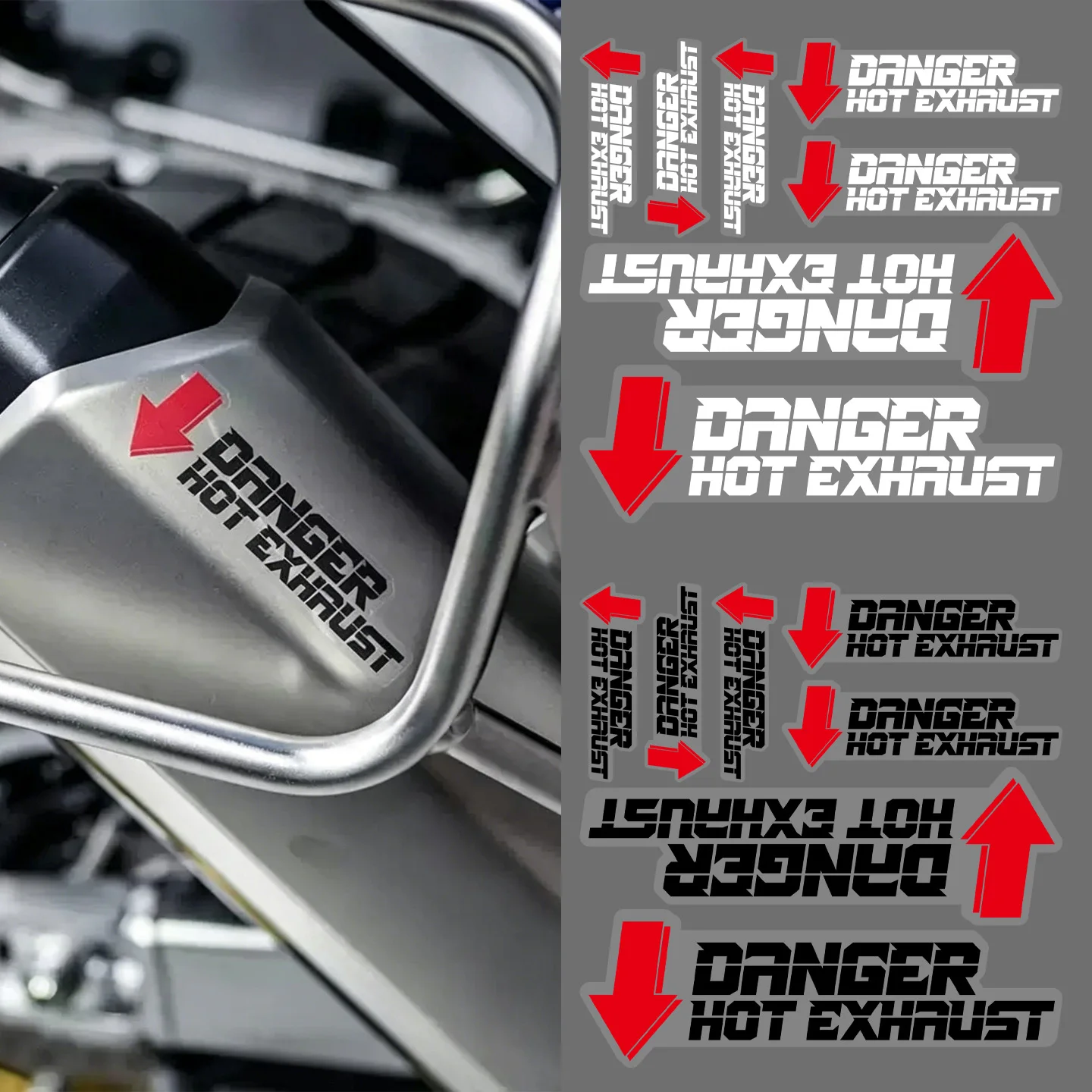 Motorcycle Exhaust Pipe High Temperature Warning Sticker Moto Car Auto Scooter Body Fuel Tank UV Transparent Accessories Decal
