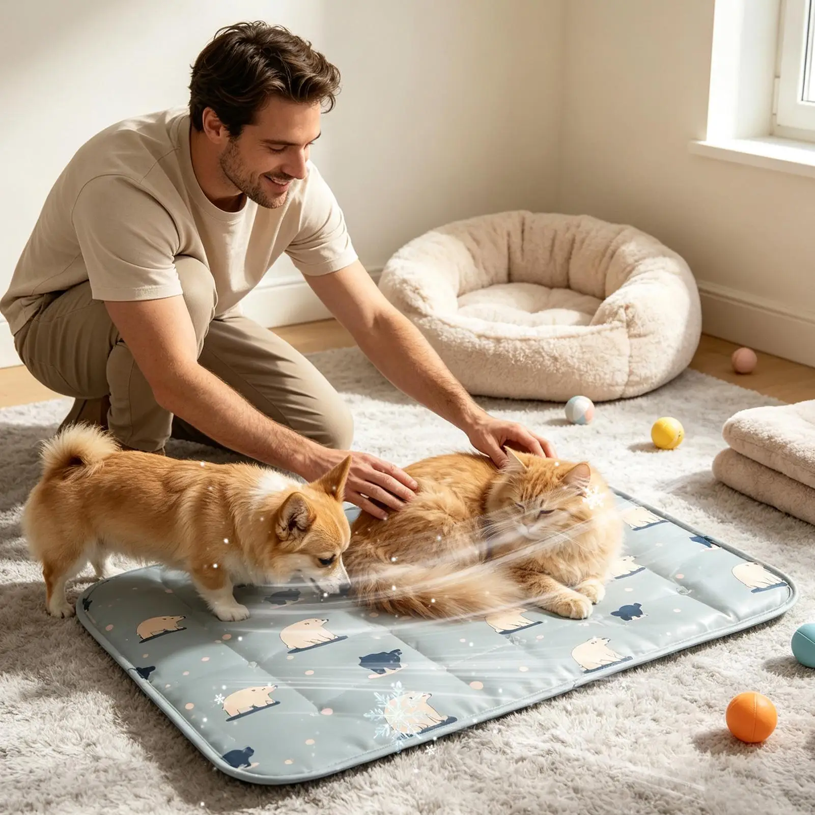 Dog Cooling Mat 15.8x11.8 Inches Portable Sleeping Pad Crate Blanket Dog Cooling Pad For Summer Home Living Room Crate Kennel