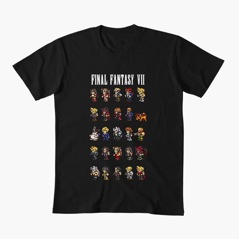 

Final Fantasy VII Pixel 0508 Video game Gift T shirt for RPG gamer 100% cotton Short Sleeve Graphic Clothes All size tops S-6XL