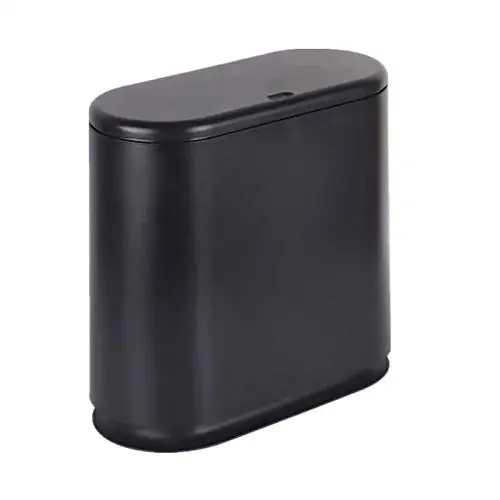 

3.2 Gallon Press-Top Trash Can, Slim Design for Bathroom, Kitchen, Office & Narrow Spaces